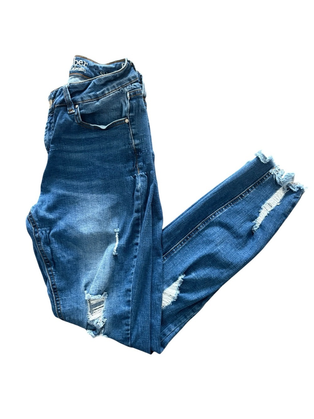 Women’s Blue Distressed Skinny Jeans